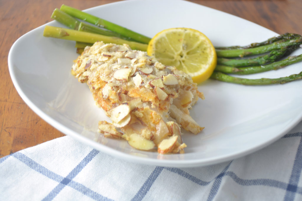 Sheet Pan Snapper Amandine with Asparagus - Fridge to Fork