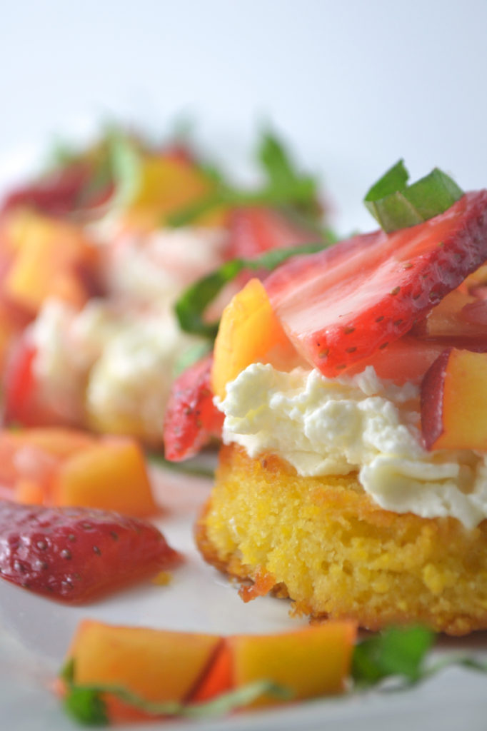 Strawberry Cornbread "Shortcake" Peaches + Mint - Fridge to Fork