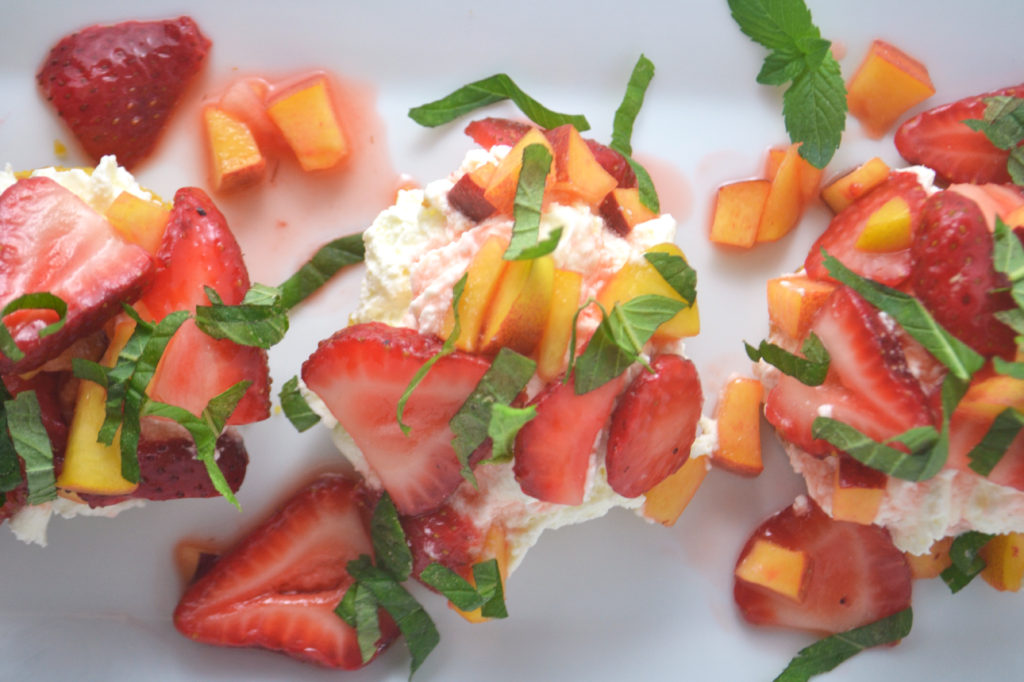 Strawberry Cornbread "Shortcake" Peaches + Mint - Fridge to Fork