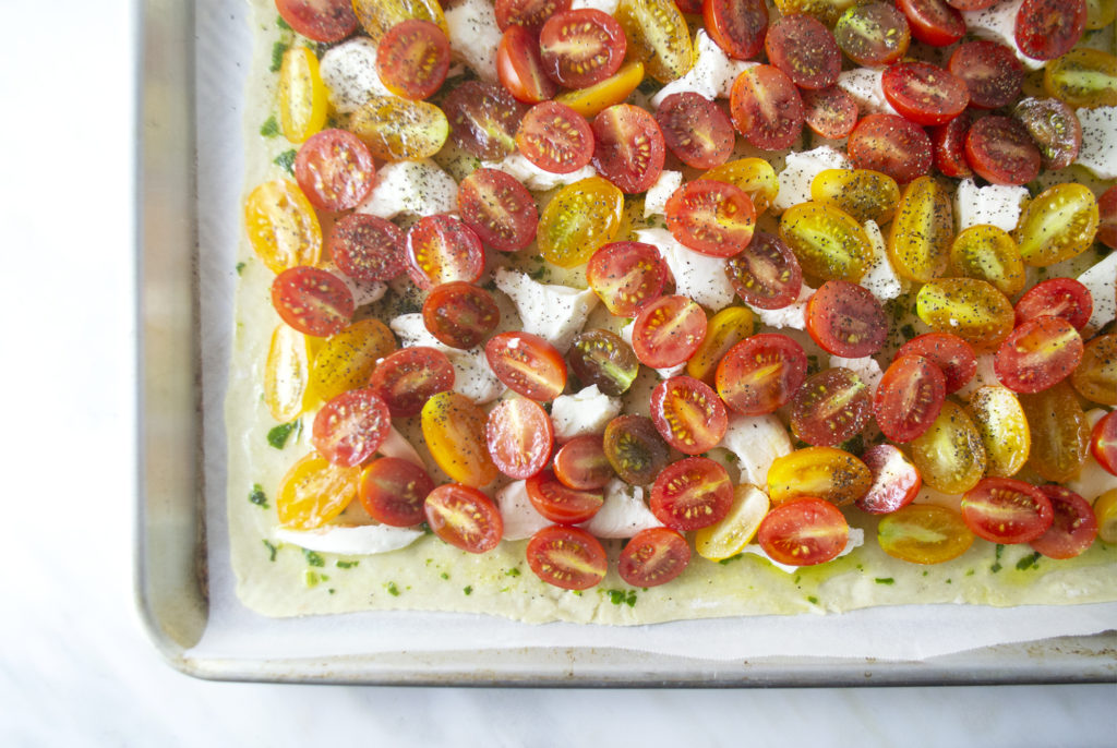 Caprese Tart with Garlic Basil Oil | Fridge to Fork